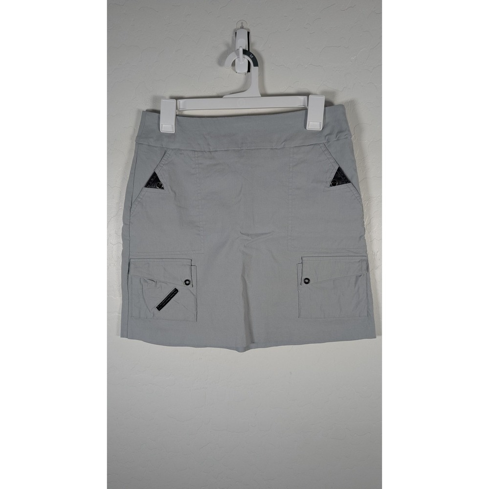 Jamie Sadock Skort Womens 8 Gray Cargo Golf Stretch Pockets Lined Shorts Active